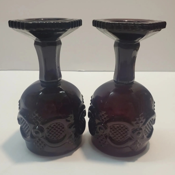 Avon Cape Cod Ruby Red Wine Goblets Vintage Glass 4.5"H Set Of 2 1980s - Picture 9 of 9